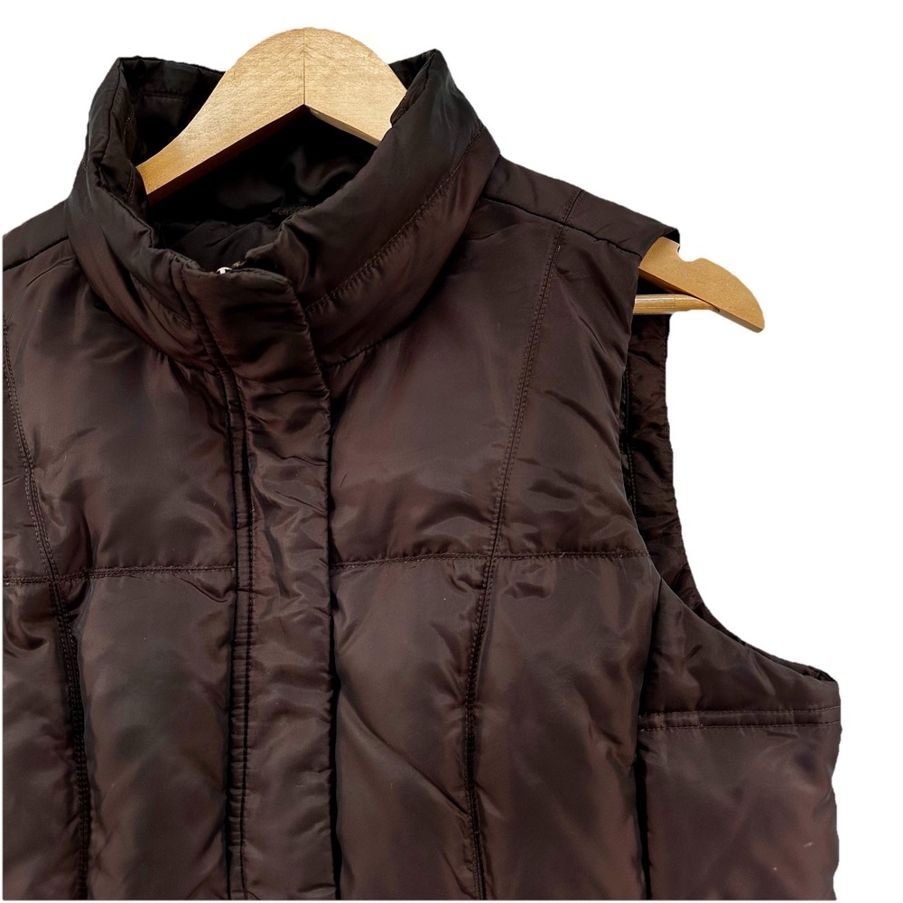 Eddie Bauer Womens Brown Premium Goose Down Quilted Puffer Vest Size‎ M Medium